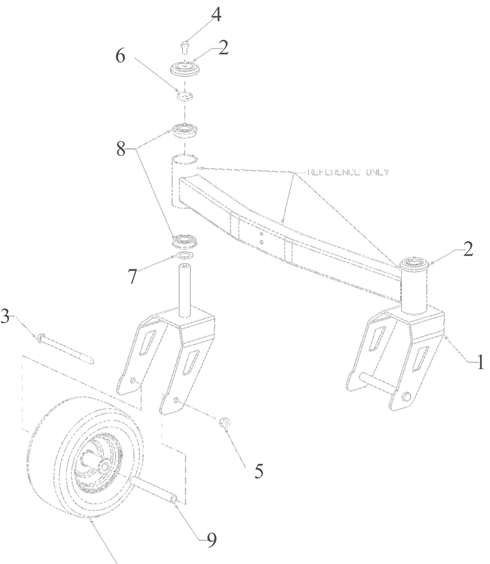 Front Caster Diagram and Parts List for 17ADFACSA07 2022 Yard Machines Lawn Tractor